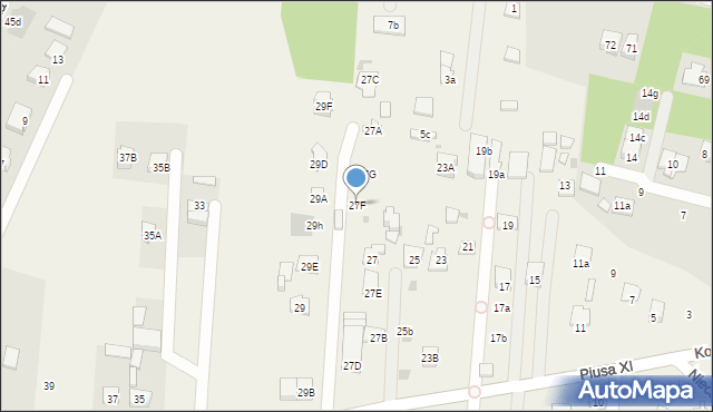 Chotomów, Piusa XI, 27F, mapa Chotomów