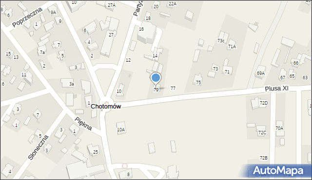Chotomów, Piusa XI, 79, mapa Chotomów