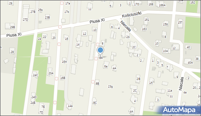 Chotomów, Piusa XI, 8A, mapa Chotomów