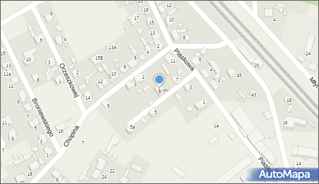 Chróścice, Piaskowa, 9, mapa Chróścice