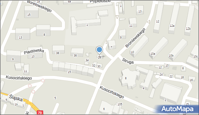 Chrzanów, Piastowska, 28, mapa Chrzanów