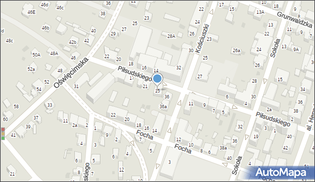 Chrzanów, Piłsudskiego Józefa, marsz., 15, mapa Chrzanów