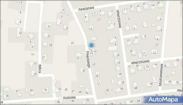 Chybie, Pileckiego Witolda, rtm., 11, mapa Chybie