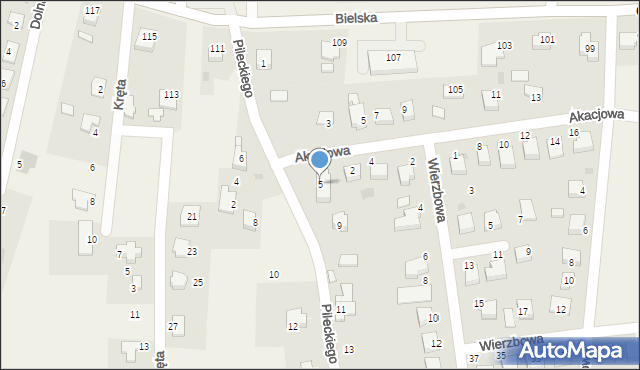 Chybie, Pileckiego Witolda, rtm., 5, mapa Chybie