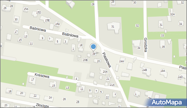 Chylice, Piaskowa, 19, mapa Chylice