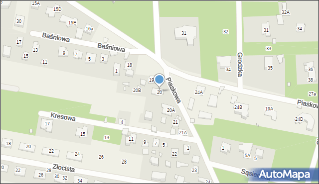 Chylice, Piaskowa, 20, mapa Chylice