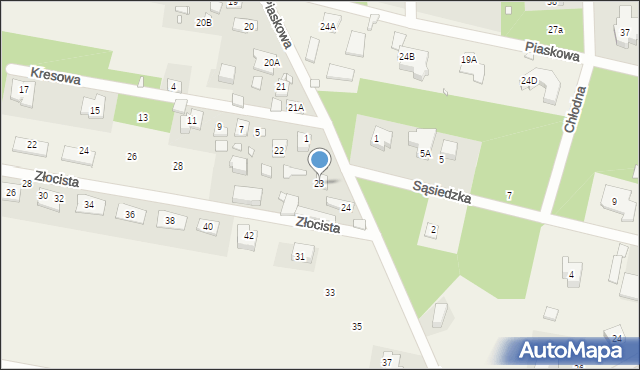 Chylice, Piaskowa, 23, mapa Chylice