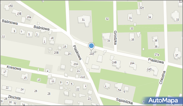 Chylice, Piaskowa, 24A, mapa Chylice