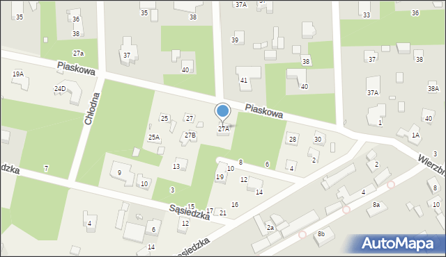 Chylice, Piaskowa, 27A, mapa Chylice