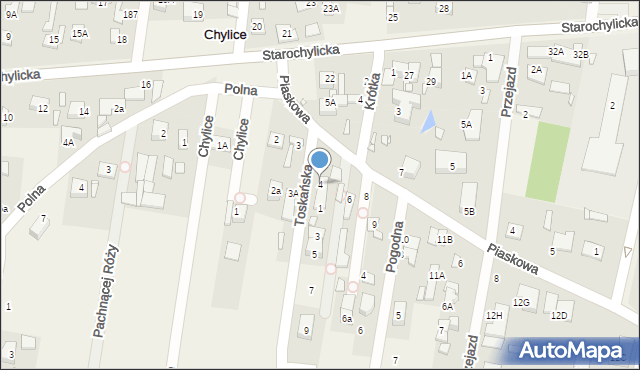Chylice, Piaskowa, 4, mapa Chylice