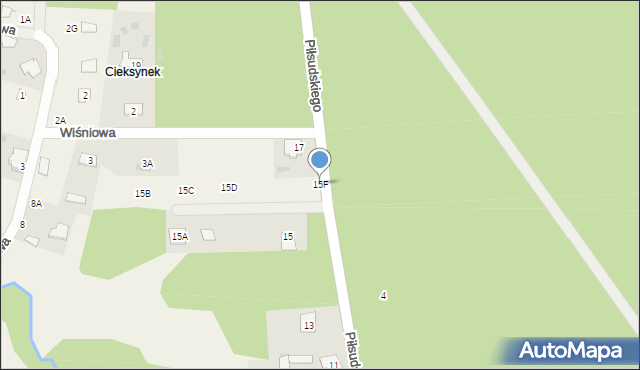 Cieksyn, Piłsudskiego Józefa, marsz., 15F, mapa Cieksyn