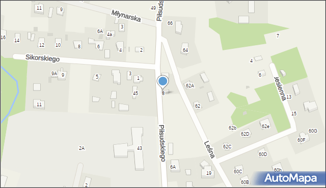 Cieksyn, Piłsudskiego Józefa, marsz., 8, mapa Cieksyn