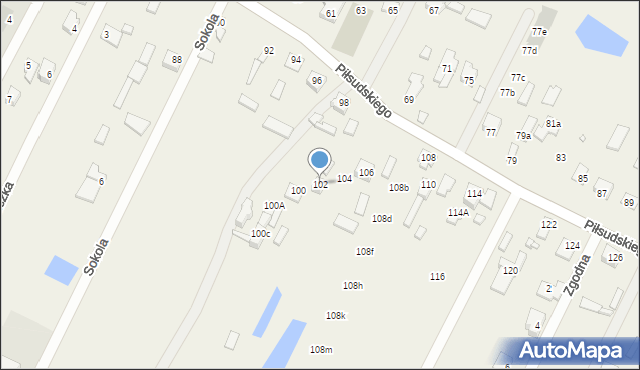 Ciemne, Piłsudskiego Józefa, marsz., 102, mapa Ciemne