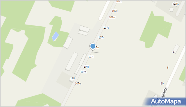 Ciemne, Piłsudskiego Józefa, marsz., 107m, mapa Ciemne