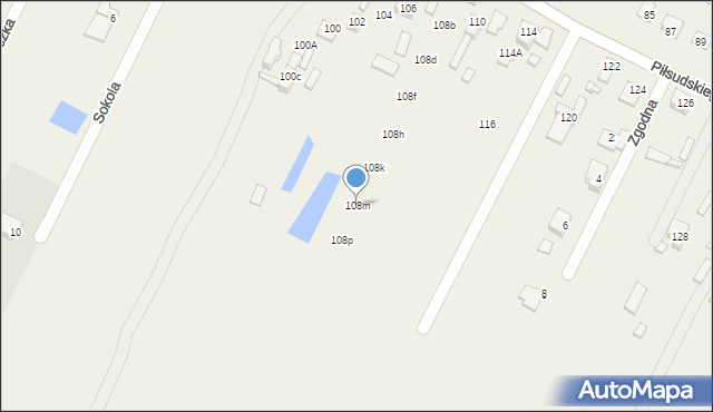 Ciemne, Piłsudskiego Józefa, marsz., 108m, mapa Ciemne