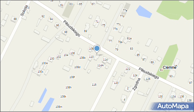 Ciemne, Piłsudskiego Józefa, marsz., 112, mapa Ciemne