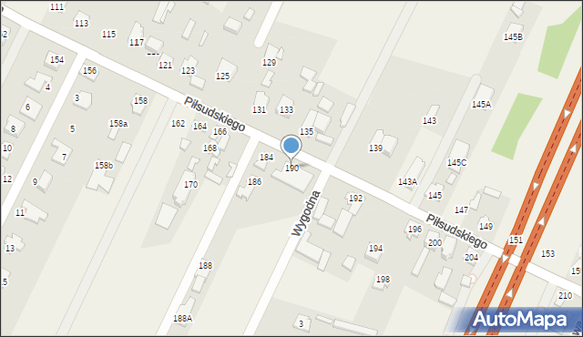 Ciemne, Piłsudskiego Józefa, marsz., 190, mapa Ciemne