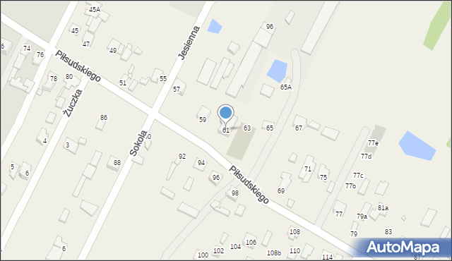 Ciemne, Piłsudskiego Józefa, marsz., 61, mapa Ciemne