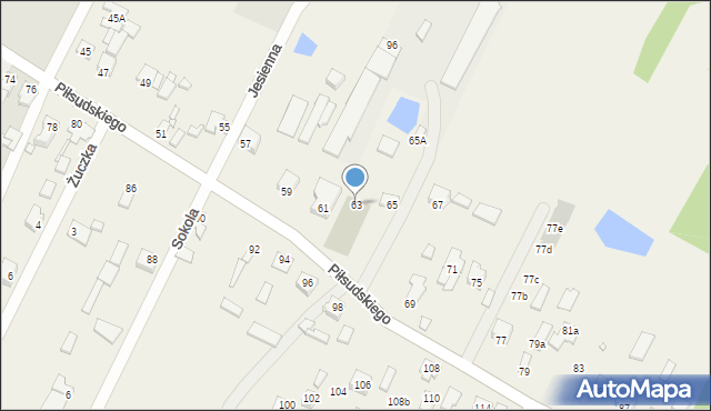 Ciemne, Piłsudskiego Józefa, marsz., 63, mapa Ciemne