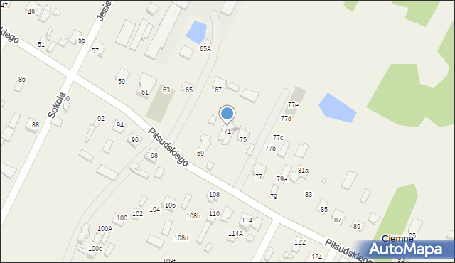 Ciemne, Piłsudskiego Józefa, marsz., 71, mapa Ciemne