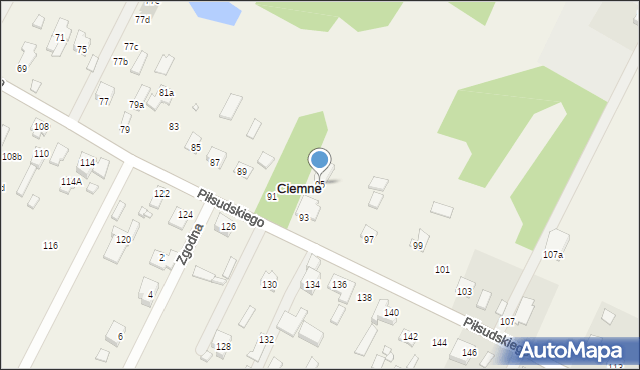 Ciemne, Piłsudskiego Józefa, marsz., 95, mapa Ciemne