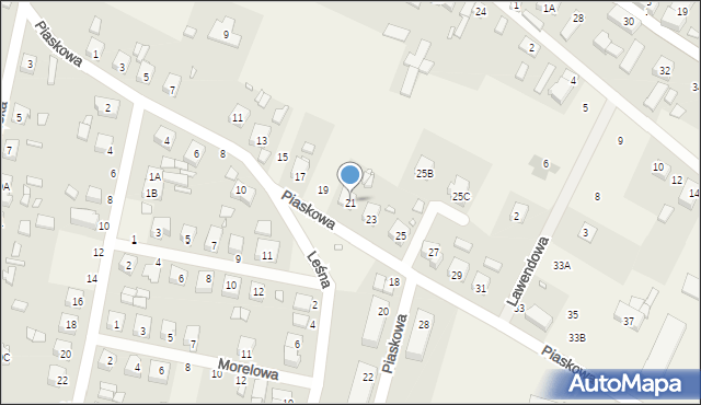 Cieszków, Piaskowa, 21, mapa Cieszków