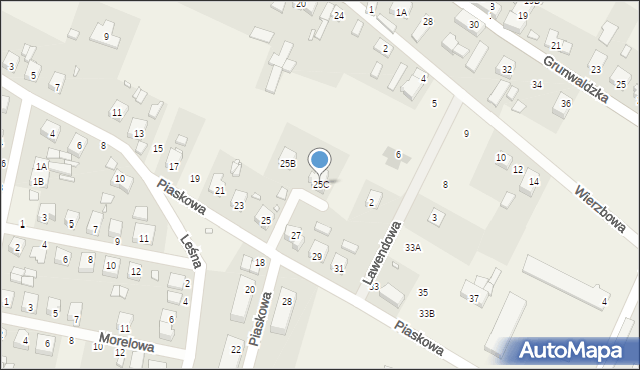 Cieszków, Piaskowa, 25C, mapa Cieszków