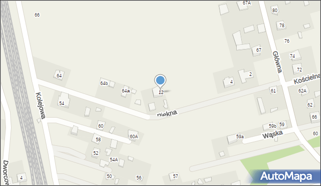 Czachówek, Piękna, 12, mapa Czachówek