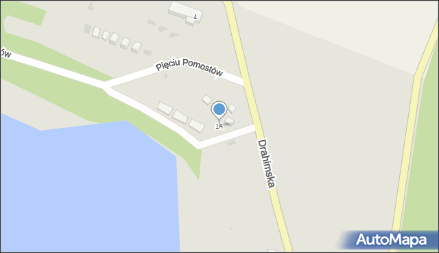 Czaplinek, Pięciu Pomostów, 1A, mapa Czaplinek