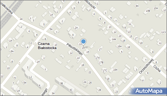 Czarna Białostocka, Piłsudskiego Józefa, marsz., 13, mapa Czarna Białostocka