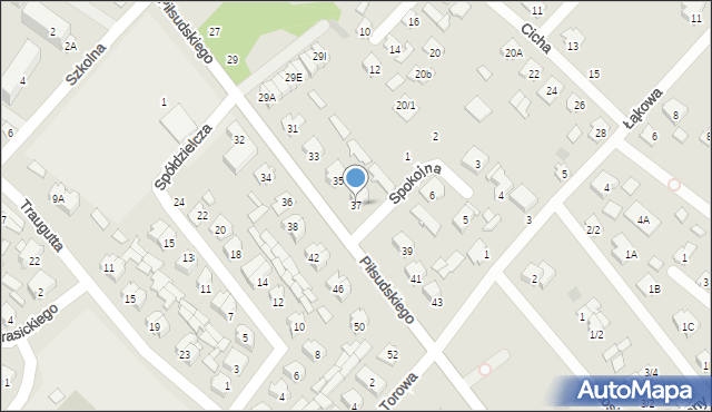 Czarna Białostocka, Piłsudskiego Józefa, marsz., 37, mapa Czarna Białostocka