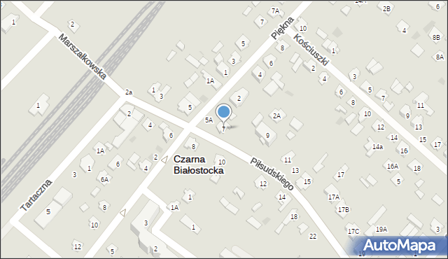 Czarna Białostocka, Piłsudskiego Józefa, marsz., 7, mapa Czarna Białostocka
