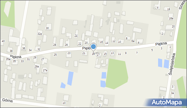 Czarna Wieś Kościelna, Piękna, 19, mapa Czarna Wieś Kościelna