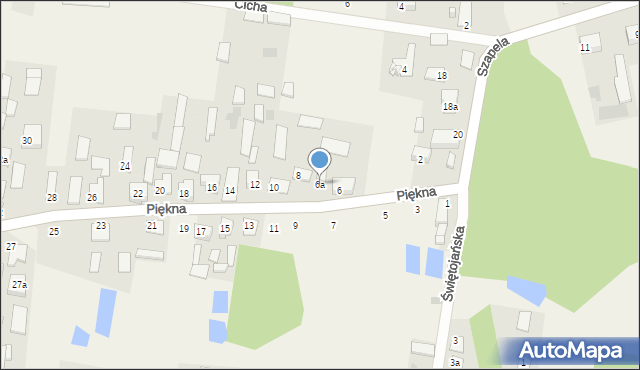 Czarna Wieś Kościelna, Piękna, 6a, mapa Czarna Wieś Kościelna