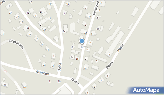 Czarne, Piaskowa, 1d, mapa Czarne