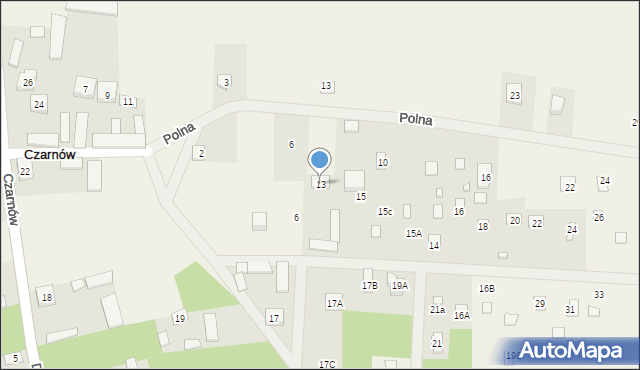 Czarnów, Piaskowa, 13, mapa Czarnów