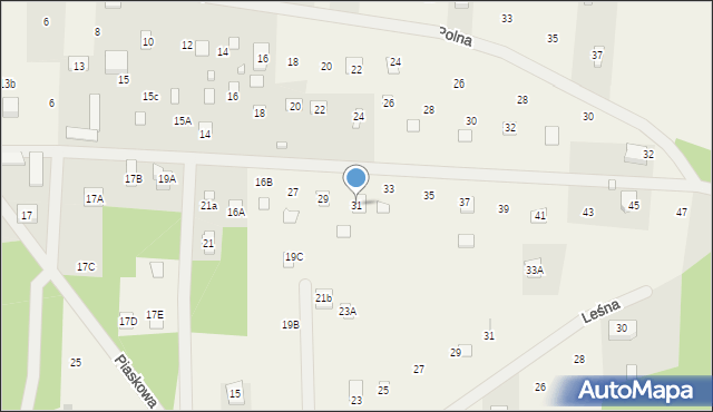 Czarnów, Piaskowa, 31, mapa Czarnów