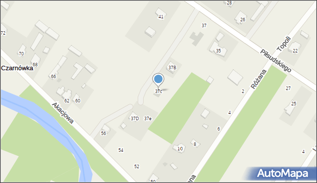 Czarnówka, Piłsudskiego Józefa, marsz., 37c, mapa Czarnówka