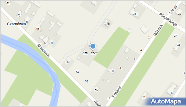 Czarnówka, Piłsudskiego Józefa, marsz., 37e, mapa Czarnówka