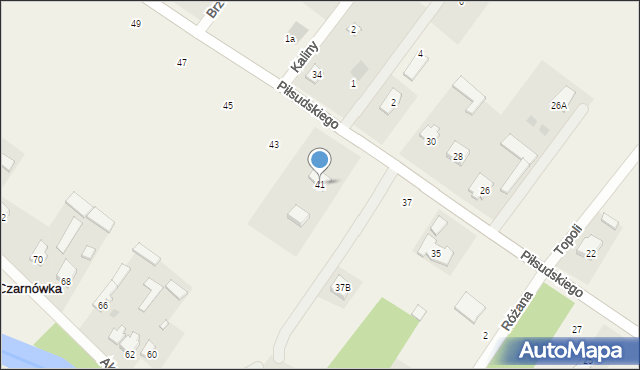 Czarnówka, Piłsudskiego Józefa, marsz., 41, mapa Czarnówka