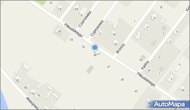 Czarnówka, Piłsudskiego Józefa, marsz., 49, mapa Czarnówka