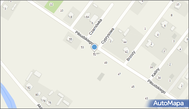 Czarnówka, Piłsudskiego Józefa, marsz., 51, mapa Czarnówka