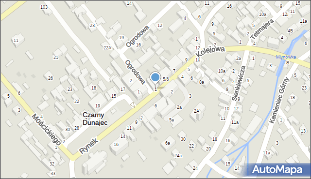 Czarny Dunajec, Piłsudskiego Józefa, marsz., 1, mapa Czarny Dunajec