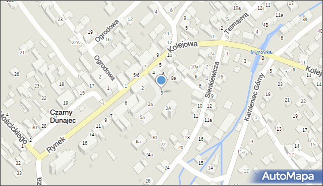 Czarny Dunajec, Piłsudskiego Józefa, marsz., 3, mapa Czarny Dunajec