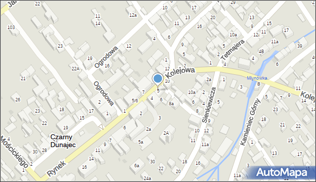 Czarny Dunajec, Piłsudskiego Józefa, marsz., 5, mapa Czarny Dunajec