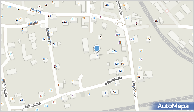 Czechowice-Dziedzice, Piasta, 7, mapa Czechowic-Dziedzic