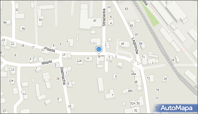 Czechowice-Dziedzice, Piasta, 9, mapa Czechowic-Dziedzic