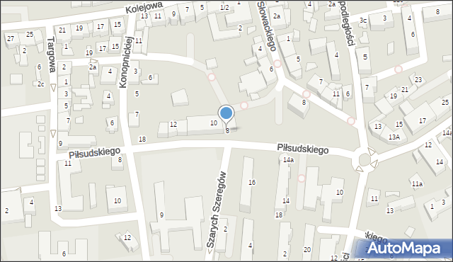 Czechowice-Dziedzice, Piłsudskiego Józefa, marsz., 8, mapa Czechowic-Dziedzic