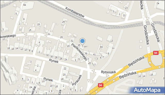 Czeladź, Pieńkowskiego Bolesława, 37, mapa Czeladź