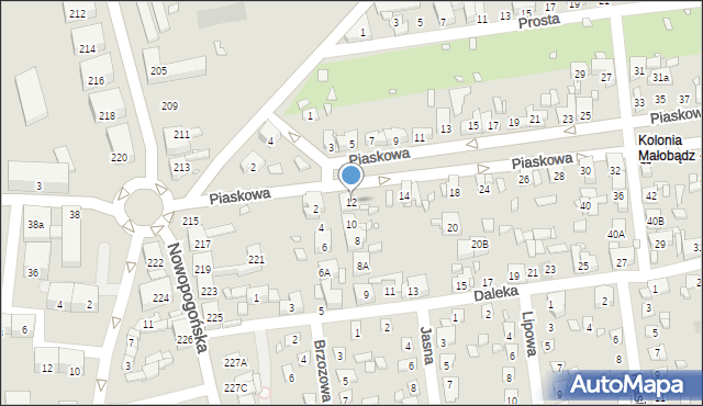 Czeladź, Piaskowa, 12, mapa Czeladź